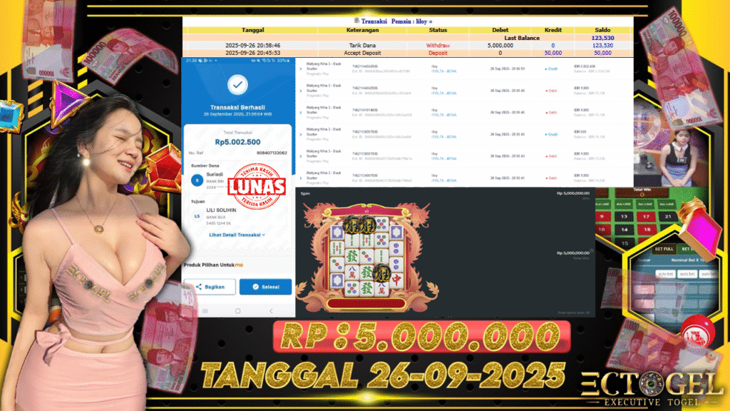 BUKTI JACKPOT SLOT PRAGMATIC PLAY MAHJONG WAYS 3 SCATTER HITAM TERPERCAYA DI INDONESIA TGL 26-09-2025