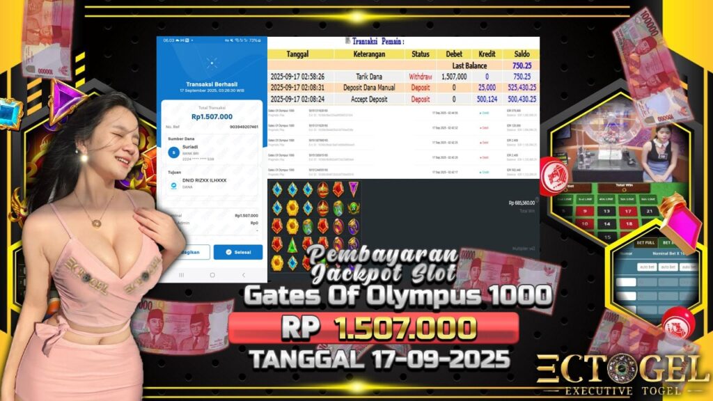 BUKTI JACKPOT SLOT GATES OF OLYMPUS 1000 TERPERCAYA DI INDONESIA TGL 17-09-2025