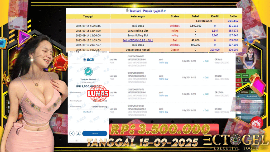 BUKTI JACKPOT LUKY NEKO TERPERCAYA DI INDONESIA TGL 15-09-2025