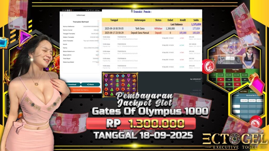 BUKTI JACKPOT SLOT GATES OF OLYMPUS 1000 TERPERCAYA DI INDONESIA TGL 18-09-2025