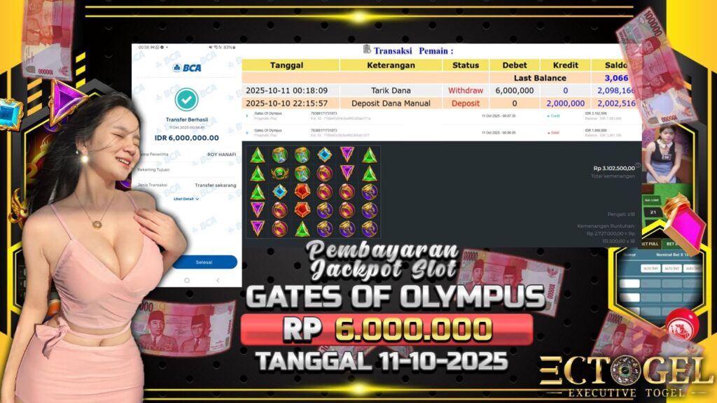BUKTI JACKPOT SLOT GATES OF OLYMPUS TERPERCAYA DI INDONESIA TGL 11-10-2025