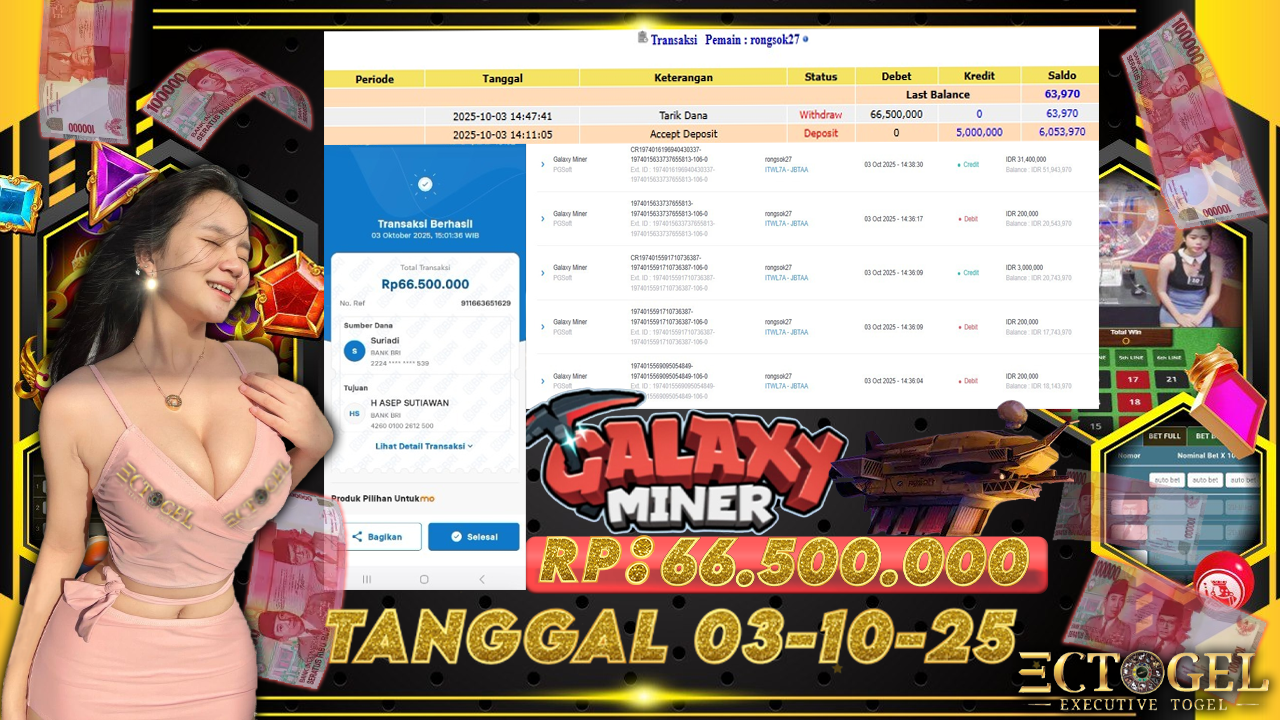 BUKTI JACKPOT SLOT PG SOFT GALAXY MINER TERPERCAYA DI INDONESIA TGL 03-10-2025